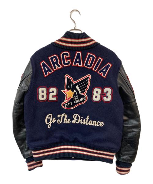 whitesville（ホワイツビル）WHITESVILLE (ホワイツビル) WOOL MELTON AWARD JKT FULL DECO2 ネイビー×ブラック サイズ:40の古着・服飾アイテム