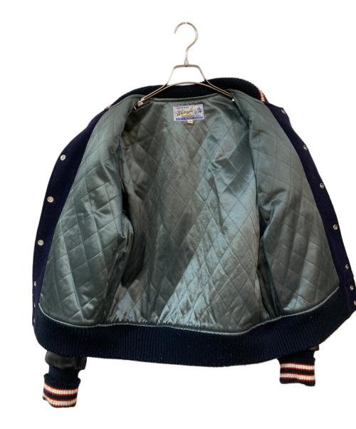 whitesville（ホワイツビル）WHITESVILLE (ホワイツビル) WOOL MELTON AWARD JKT FULL DECO2 ネイビー×ブラック サイズ:40の古着・服飾アイテム