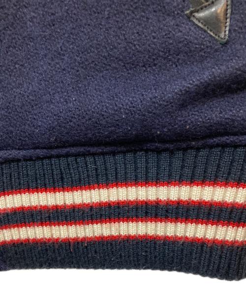 whitesville（ホワイツビル）WHITESVILLE (ホワイツビル) WOOL MELTON AWARD JKT FULL DECO2 ネイビー×ブラック サイズ:40の古着・服飾アイテム