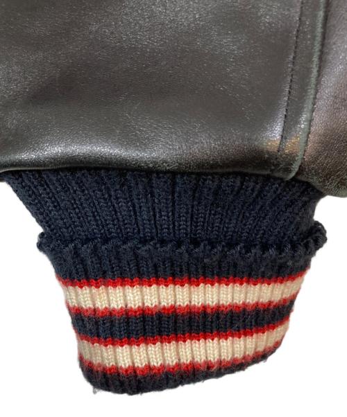 whitesville（ホワイツビル）WHITESVILLE (ホワイツビル) WOOL MELTON AWARD JKT FULL DECO2 ネイビー×ブラック サイズ:40の古着・服飾アイテム