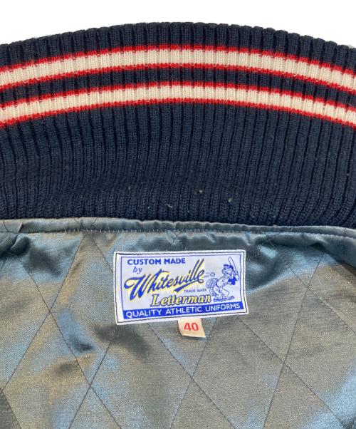 whitesville（ホワイツビル）WHITESVILLE (ホワイツビル) WOOL MELTON AWARD JKT FULL DECO2 ネイビー×ブラック サイズ:40の古着・服飾アイテム