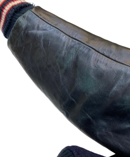 whitesville（ホワイツビル）WHITESVILLE (ホワイツビル) WOOL MELTON AWARD JKT FULL DECO2 ネイビー×ブラック サイズ:40の古着・服飾アイテム