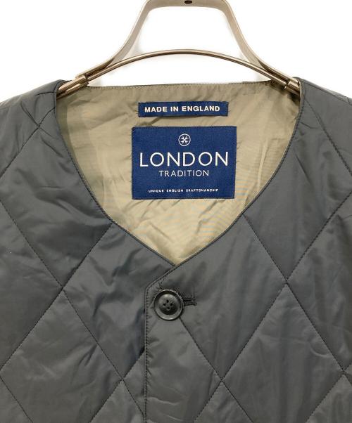 LONDON Tradition（ロンドントラディション）LONDON Tradition (ロンドントラディション) green label relaxing (グリーンレーベルリラクシング) 別注キルテイングベスト グレー サイズ:SIZE 40の古着・服飾アイテム