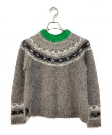 BATONER（バトナ―）の古着「MOHAIR NORDIC CREW NECK/モヘア ノルディック クルーネック」｜グレー