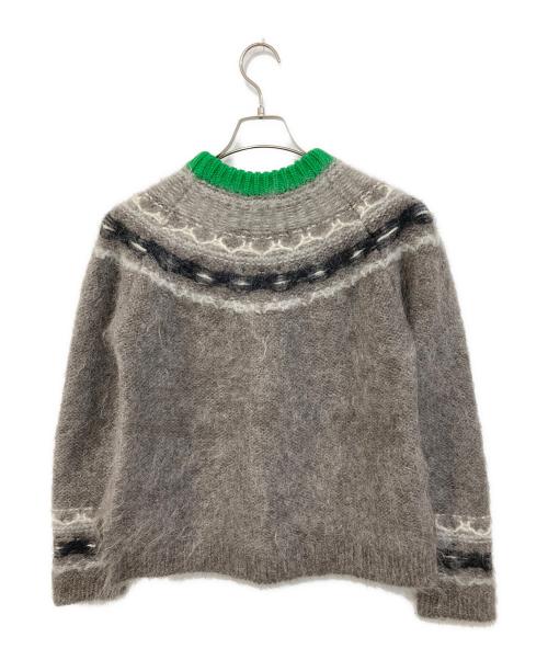 BATONER（バトナ―）BATONER (バトナ―) MOHAIR NORDIC CREW NECK/モヘア ノルディック クルーネック グレー サイズ:SIZE 1の古着・服飾アイテム