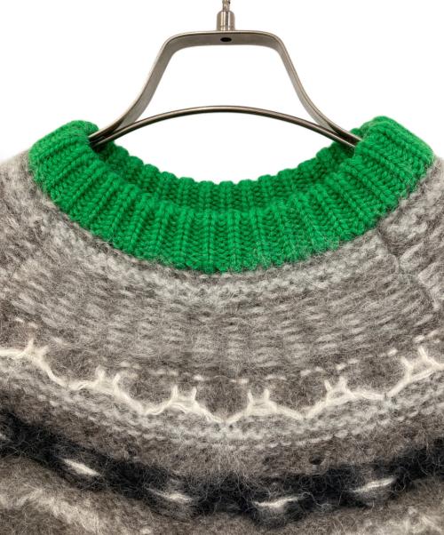 BATONER（バトナ―）BATONER (バトナ―) MOHAIR NORDIC CREW NECK/モヘア ノルディック クルーネック グレー サイズ:SIZE 1の古着・服飾アイテム