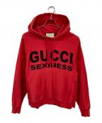 GUCCIグッチ）の古着「SEXINESS プリント パーカー」｜レッド