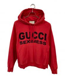 GUCCI（グッチ）の古着「SEXINESS プリント パーカー」｜レッド