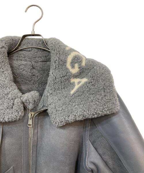 BALENCIAGA（バレンシアガ）BALENCIAGA (バレンシアガ) ロゴムートンジャケット グレー サイズ:SIZE 36の古着・服飾アイテム