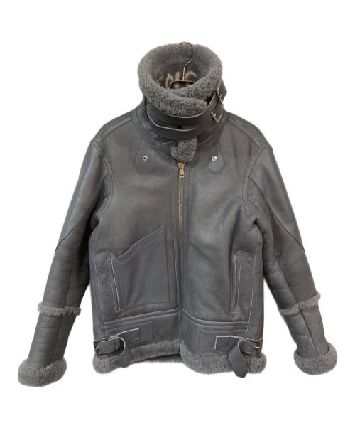 BALENCIAGA（バレンシアガ）BALENCIAGA (バレンシアガ) ロゴムートンジャケット グレー サイズ:SIZE 36の古着・服飾アイテム