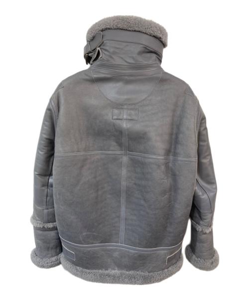 BALENCIAGA（バレンシアガ）BALENCIAGA (バレンシアガ) ロゴムートンジャケット グレー サイズ:SIZE 36の古着・服飾アイテム
