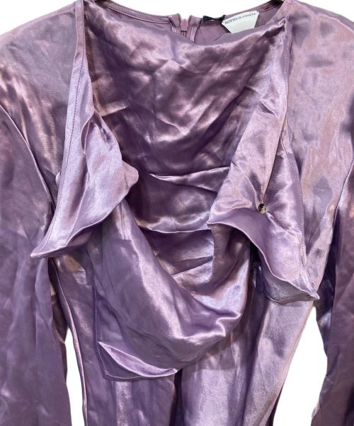 BOTTEGA VENETA（ボッテガベネタ）BOTTEGA VENETA (ボッテガベネタ) スカーフドッキングプルオーバーブラウスブラウス パープル サイズ:38の古着・服飾アイテム