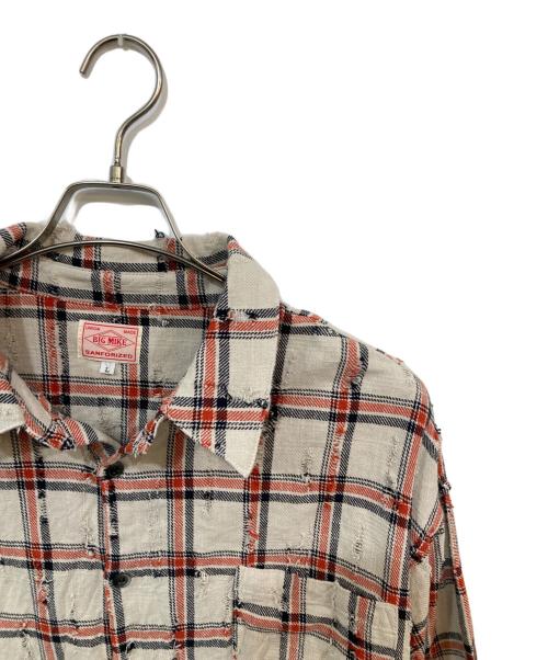 BIG MIKE（ビックマイク）BIG MIKE (ビックマイク) ルーズフィットダメージ加工 ベージュ サイズ:SIZE Lの古着・服飾アイテム