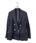 green label relaxingグリーンレーベルリラクシング）の古着「リネンライク ダブル ジャケットジャケット」｜ネイビー