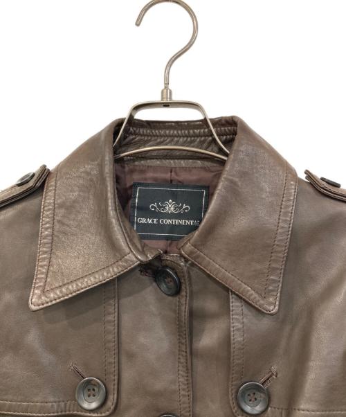 GRACE CONTINENTAL（（グレースコンチネンタル）GRACE CONTINENTAL (（グレースコンチネンタル) レザーコート ブラウン サイズ:SIZE 38の古着・服飾アイテム