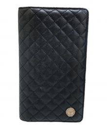 CHANEL（シャネル）の古着「マイクロマトラッセ 2つ折り財布」｜ブラック
