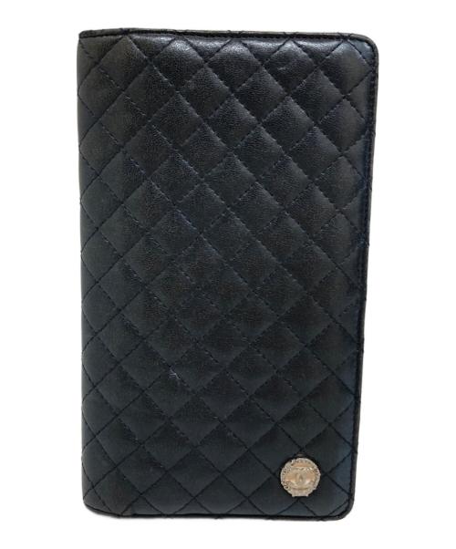 CHANEL（シャネル）CHANEL (シャネル) マイクロマトラッセ 2つ折り財布 ブラックの古着・服飾アイテム