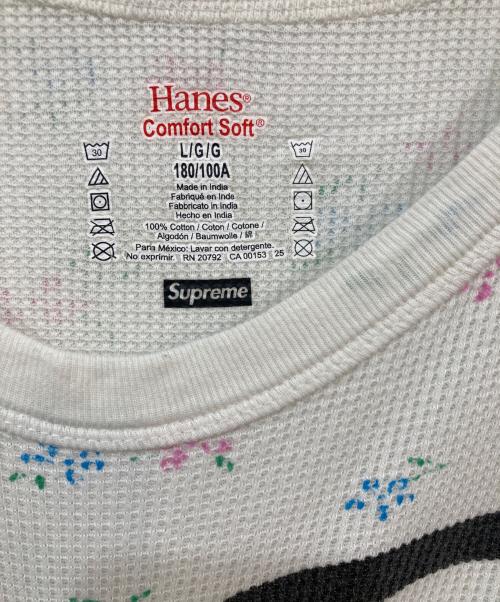 SUPREME（シュプリーム）SUPREME (シュプリーム) Hanes (ヘインズ) Thermal Crew Floral ホワイト サイズ:SIZE Lの古着・服飾アイテム