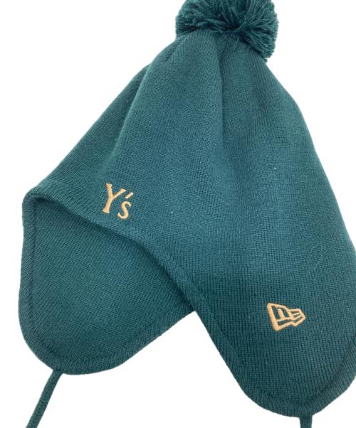 Y's（ワイズ）Y's (ワイズ) New Era (ニューエラ) EAR FLAP POM-PON KNIT/イヤー フラップ ポンポン ニット グリーンの古着・服飾アイテム