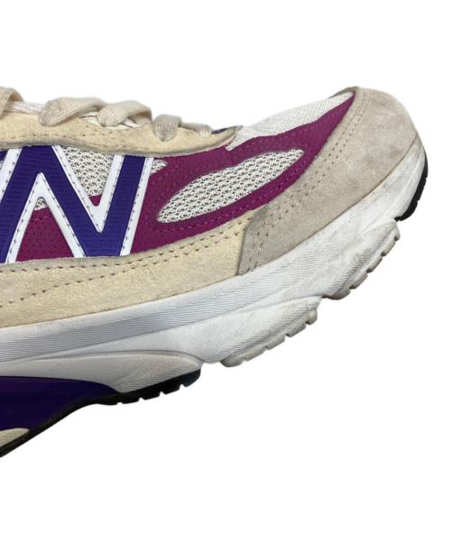 NEW BALANCE（ニューバランス）NEW BALANCE (ニューバランス) スニーカー アイボリー×パープル サイズ:SIZE 26.5cmの古着・服飾アイテム