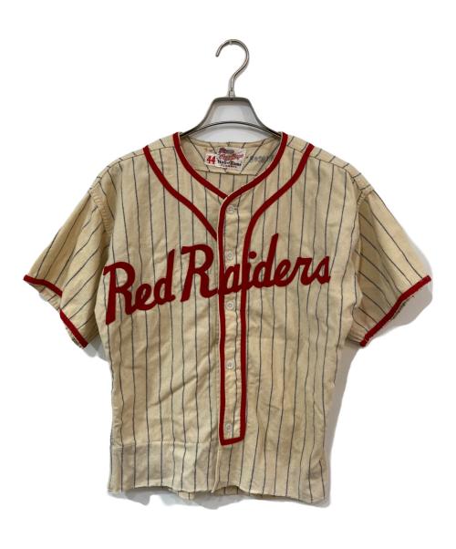 RAWLINGS（ローリングス）RAWLINGS (ローリングス) 40～50s フランネルベースボールシャツ アイボリー×レッド サイズ:SIZE 44の古着・服飾アイテム