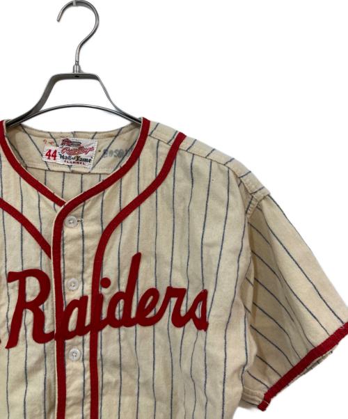 RAWLINGS（ローリングス）RAWLINGS (ローリングス) 40～50s フランネルベースボールシャツ アイボリー×レッド サイズ:SIZE 44の古着・服飾アイテム