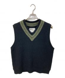 MHL（マーガレットハウエル）の古着「TOUGH WOOL RIB/タフ・ウール・リブ　 ニットベスト」｜ブラック