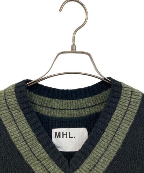 MHL（マーガレットハウエル）MHL (マーガレットハウエル) TOUGH WOOL RIB/タフ・ウール・リブ　 ニットベスト ブラック サイズ:SIZE Mの古着・服飾アイテム
