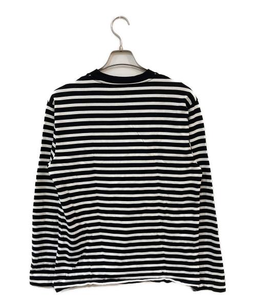 maison kitsune（メゾンキツネ）maison kitsune (メゾンキツネ) ボーダーカットソー ホワイト×ブラック サイズ:Mの古着・服飾アイテム