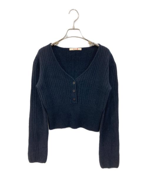 BACCA（バッカ）BACCA (バッカ) ウールカシミアケーブルステッチ ショートニット ブラック サイズ:SIZE Sの古着・服飾アイテム