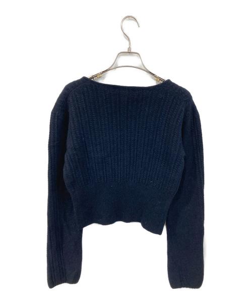 BACCA（バッカ）BACCA (バッカ) ウールカシミアケーブルステッチ ショートニット ブラック サイズ:SIZE Sの古着・服飾アイテム