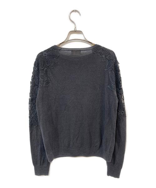 BALLSEY（ボールジィ）BALLSEY (ボールジィ) レースコンビ クルーネックプルオーバー グレー サイズ:Sの古着・服飾アイテム