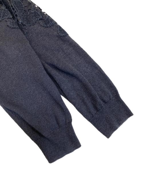 BALLSEY（ボールジィ）BALLSEY (ボールジィ) レースコンビ クルーネックプルオーバー グレー サイズ:Sの古着・服飾アイテム