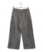 STUDIO DOEスタジオドゥ）の古着「タックワイドパンツ」｜グレー