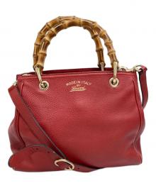 GUCCI（グッチ）の古着「バンブー スモール バッグ」｜レッド
