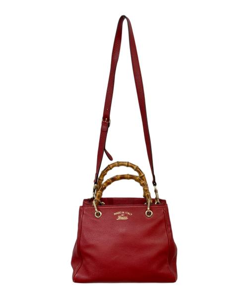 GUCCI（グッチ）GUCCI (グッチ) バンブー スモール バッグ レッドの古着・服飾アイテム