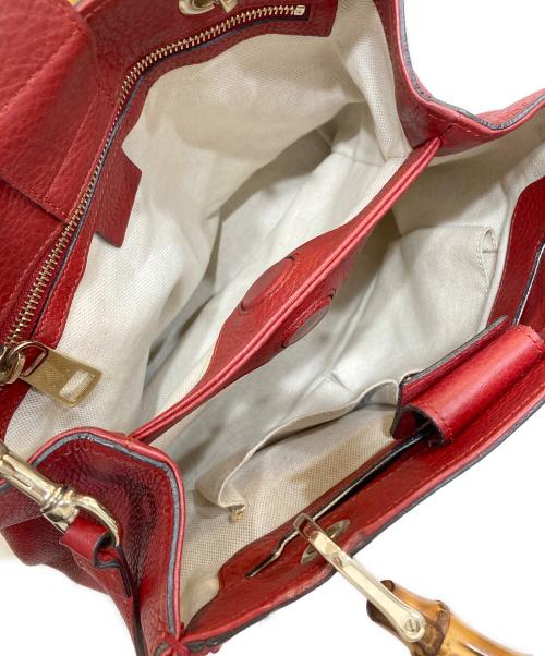 GUCCI（グッチ）GUCCI (グッチ) バンブー スモール バッグ レッドの古着・服飾アイテム