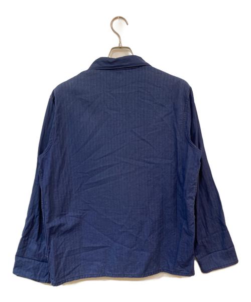 USED（ユーズド）USED (ユーズド) ヘリンボーンシャツジャケット ネイビー サイズ:SIZE 52の古着・服飾アイテム