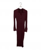 anuansアニュアンス）の古着「スキッパータイトワンピース」｜レッド