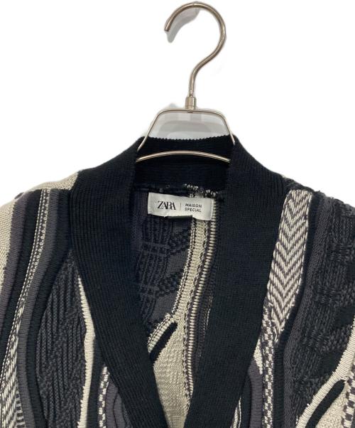 ZARA（ザラ）ZARA (ザラ) MAISON SPECIAL (メゾンスペシャル) ジャガードカーディガン ブラック サイズ:不明の古着・服飾アイテム