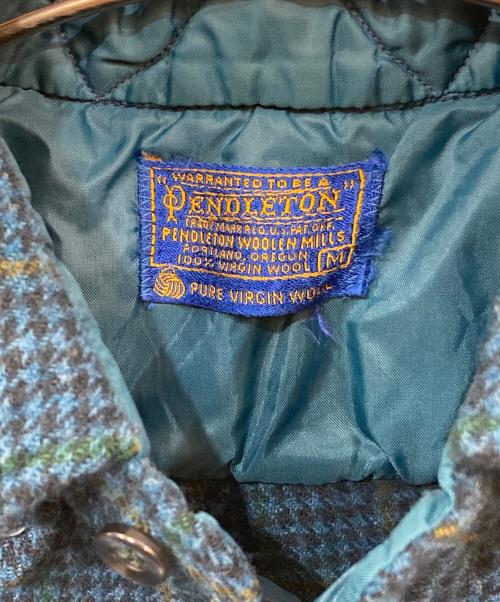 PENDLETON（ペンドルトン）PENDLETON (ペンドルトン) 60’s ウールチェックシャツ ブルー サイズ:Mの古着・服飾アイテム