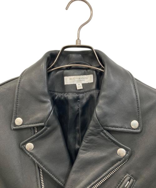 BEAUTY&YOUTH UNITED ARROWS（ビューティーアンドユースユナイテッドアローズ）BEAUTY&YOUTH UNITED ARROWS (ビューティーアンドユースユナイテッドアローズ) シープダブルライダースジャケット ブラック サイズ:SIZE Mの古着・服飾アイテム