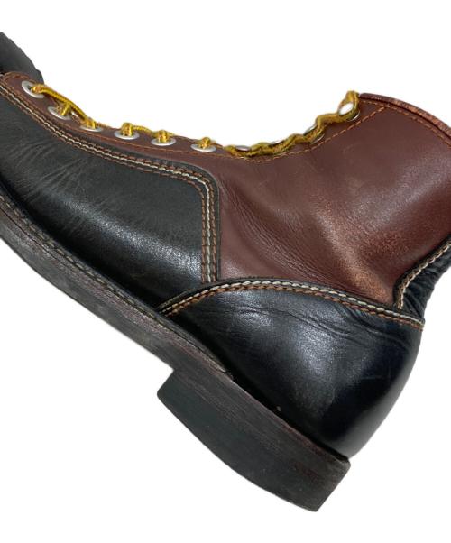 LONEWOLF（ロンウルフ）LONEWOLF (ロンウルフ) CARPENTER/カーペンター レースアップブーツ ブラック×ブラウン サイズ:SIZE 7の古着・服飾アイテム