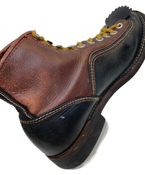 LONEWOLF（ロンウルフ）LONEWOLF (ロンウルフ) CARPENTER/カーペンター レースアップブーツ ブラック×ブラウン サイズ:SIZE 7の古着・服飾アイテム