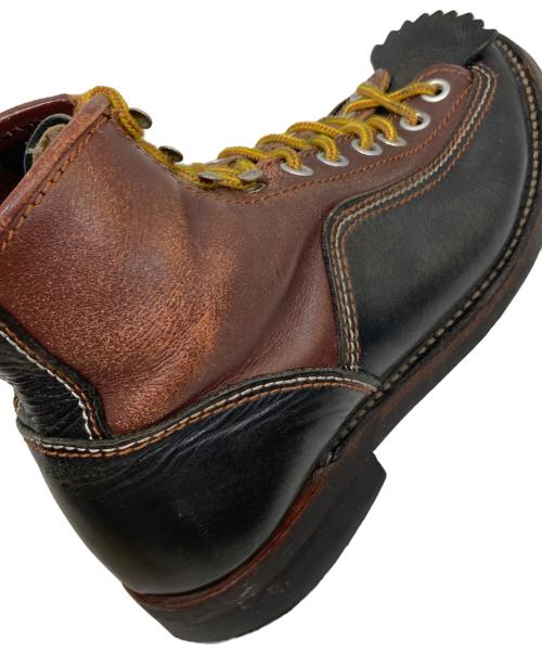 LONEWOLF（ロンウルフ）LONEWOLF (ロンウルフ) CARPENTER/カーペンター レースアップブーツ ブラック×ブラウン サイズ:SIZE 7の古着・服飾アイテム