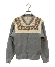 THE FLAT HEAD（ザ・フラットヘッド）の古着「雪柄フルジップスウェット」｜グレー