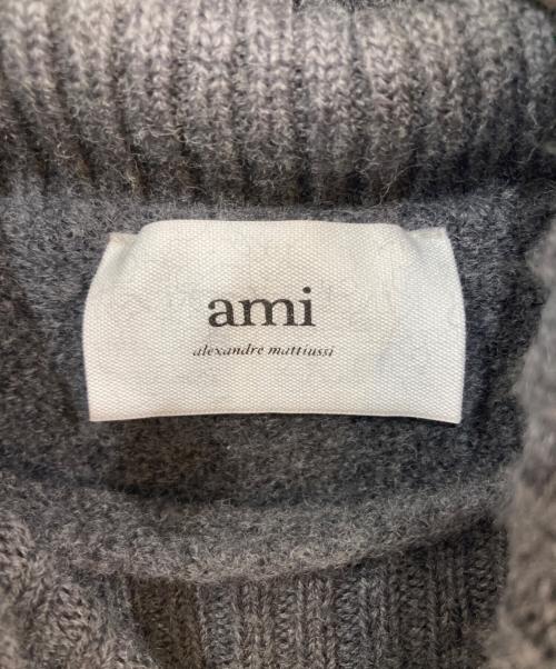 AMI Alexandre Mattiussi（アミアレクサンドルマテュッシ）AMI Alexandre Mattiussi (アミアレクサンドルマテュッシ) ハートロゴタートルネックセーター グレー サイズ:Sの古着・服飾アイテム