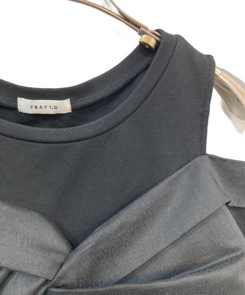 FRAY ID（フレイ アイディー）FRAY ID (フレイ アイディー) カットコンビペプラムトップス ブラック サイズ:FREEの古着・服飾アイテム