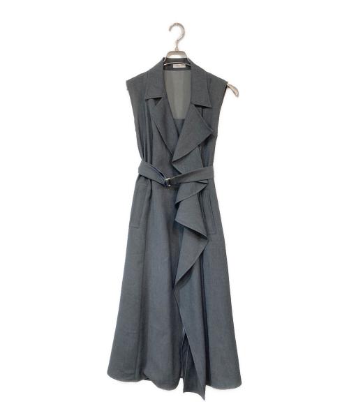 FRAY ID（フレイ アイディー）FRAY ID (フレイ アイディー) アシメラペルテーラードワンピース グレー サイズ:SIZE 0の古着・服飾アイテム