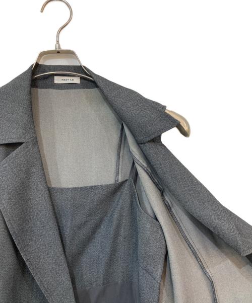 FRAY ID（フレイ アイディー）FRAY ID (フレイ アイディー) アシメラペルテーラードワンピース グレー サイズ:SIZE 0の古着・服飾アイテム